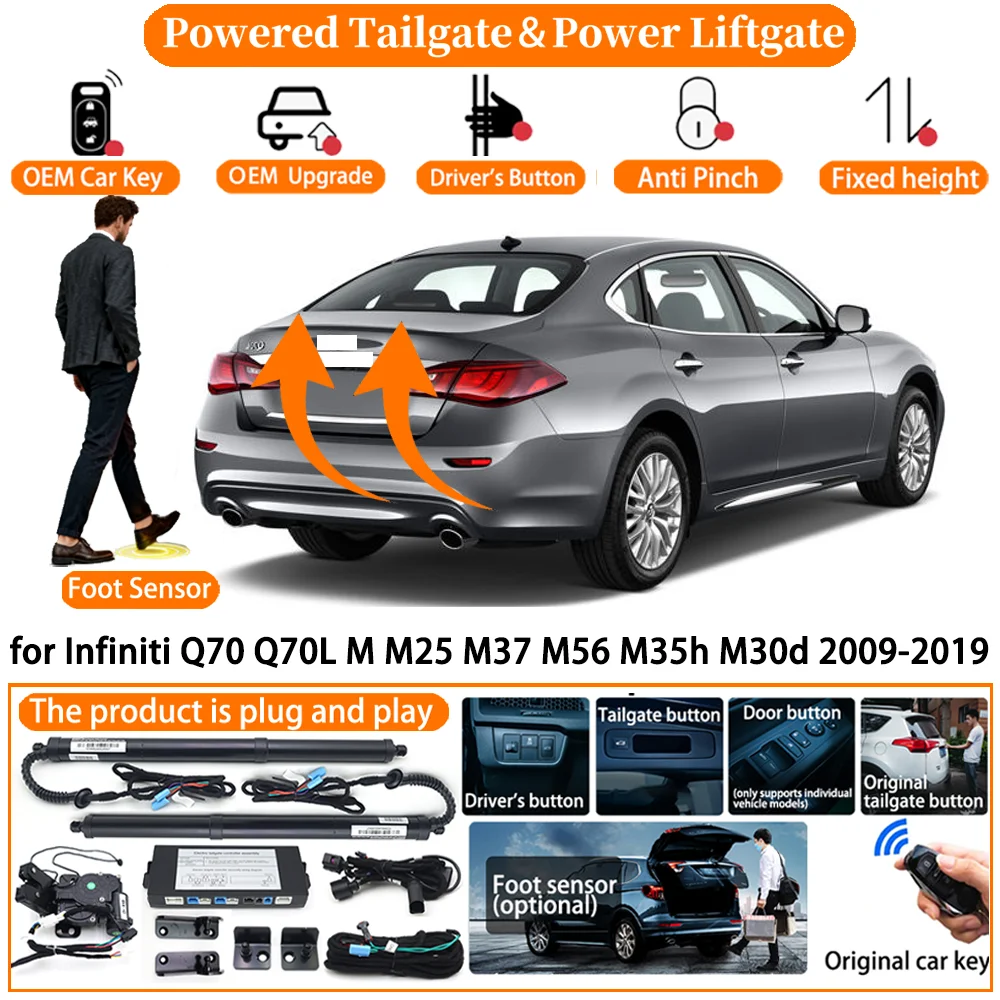 

Powered Tailgate for Infiniti Q70 Q70L M M25 M37 M56 M35h M30d 2009-2019 Auto Electric Power Tailgate Strut Tail Gate Lift kit