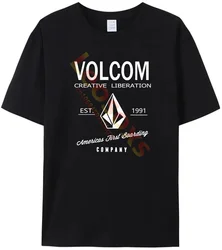 New hot-selling Volcom 100% cotton loose and comfortable T-shirt, high-quality men's and women's fashion hot items