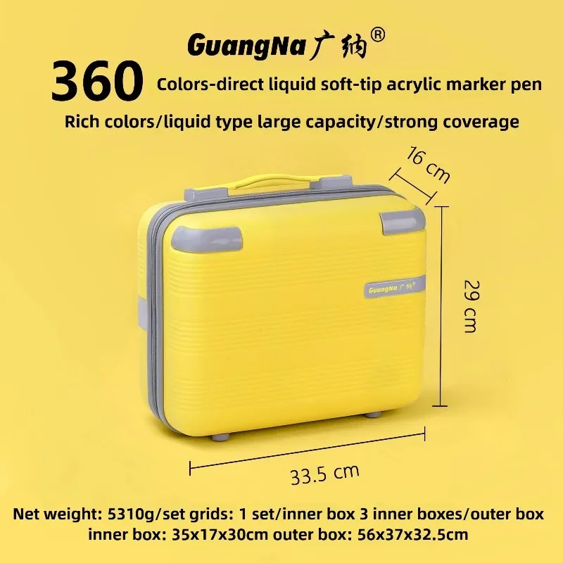 GUANGNA 360 ألوان مجموعة أقلام تحديد أكريليك أقلام خطاط (ماركر) سائلة مباشرة لتقوم بها بنفسك الطلاء الفن أقلام طلاء أكريليك اللوازم المدرسية القرطاسية