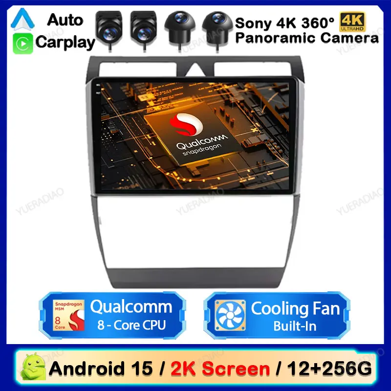 

Android 15 Car Radio For Audi A6 C5 1997 - 2004 S6 1999 - 2004 RS6 2002 - 2006 Multimedia Video Player Carplay Auto GPS NAVI DSP