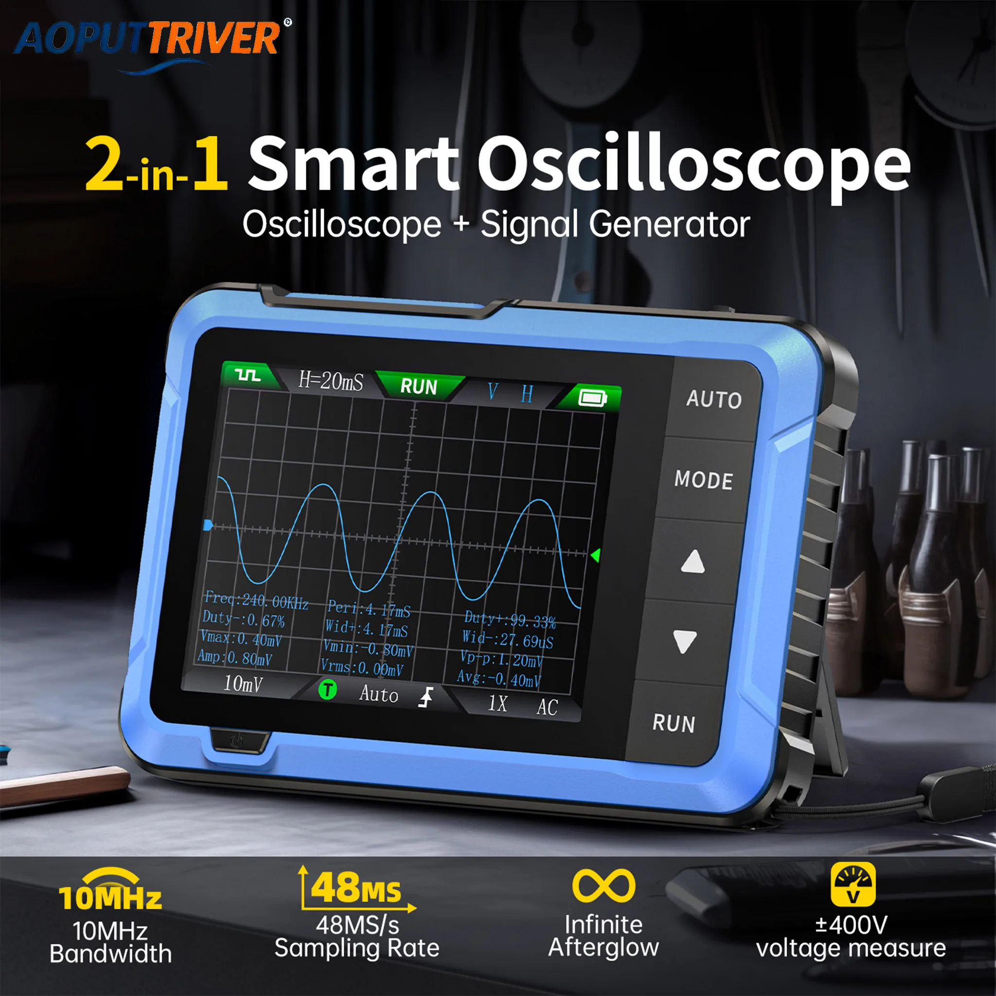 Oscilloscope Dso Mini - Oscilloscope numérique portable FNIRSI DSO-510, 48MS/s,