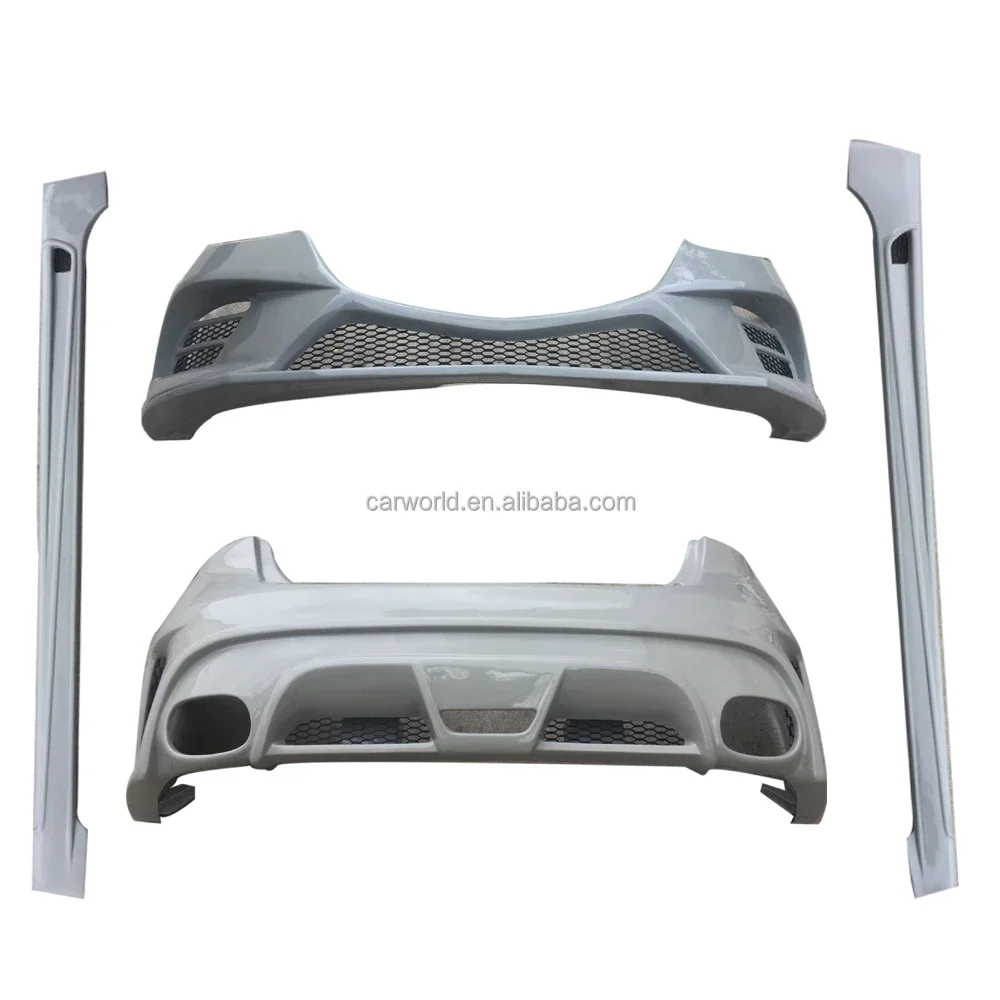 Car Bumper For 2014-2019  3 Axela Front Bumper A Power Style Rear Bumper Side Skirts ABS Plastic Exterior Accessories