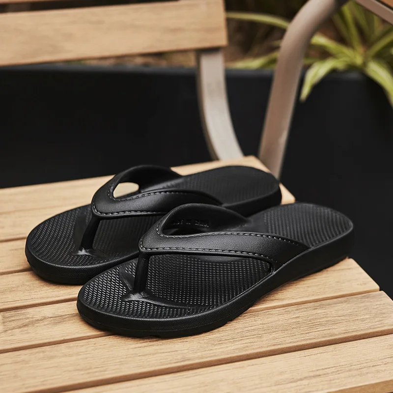 Men Fashion Flip Flops Anti-slip Soft Sole Summer Sandls Wear-resistant Breathable Beach Comfort Couple Leisure Slippers image 2