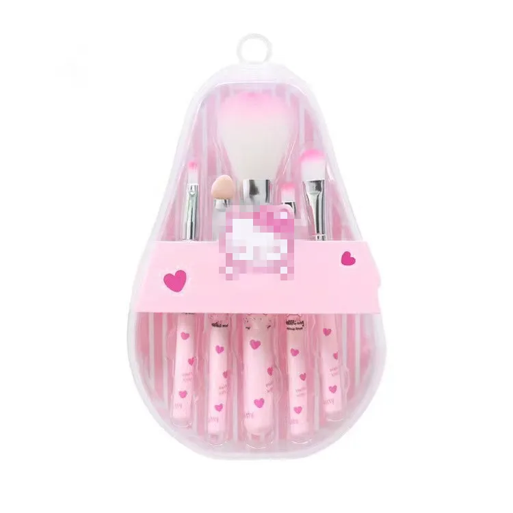 Hello Kitty Makeup Brush Set Anime Fashion Jewelry Blush Eyebrow Lip Eyeshadow Brush Beauty Tools Girls Gift With Box