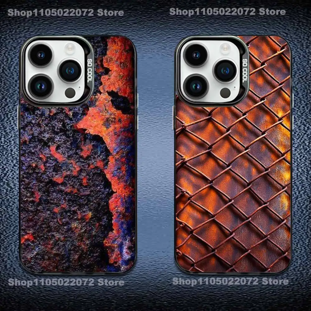 

Retro Industrial Style Rusty Phone Case For iPhone 16,15,14,13,12,11,Mini,Pro,E,MAX Black Candy Matte Shockproof Cover