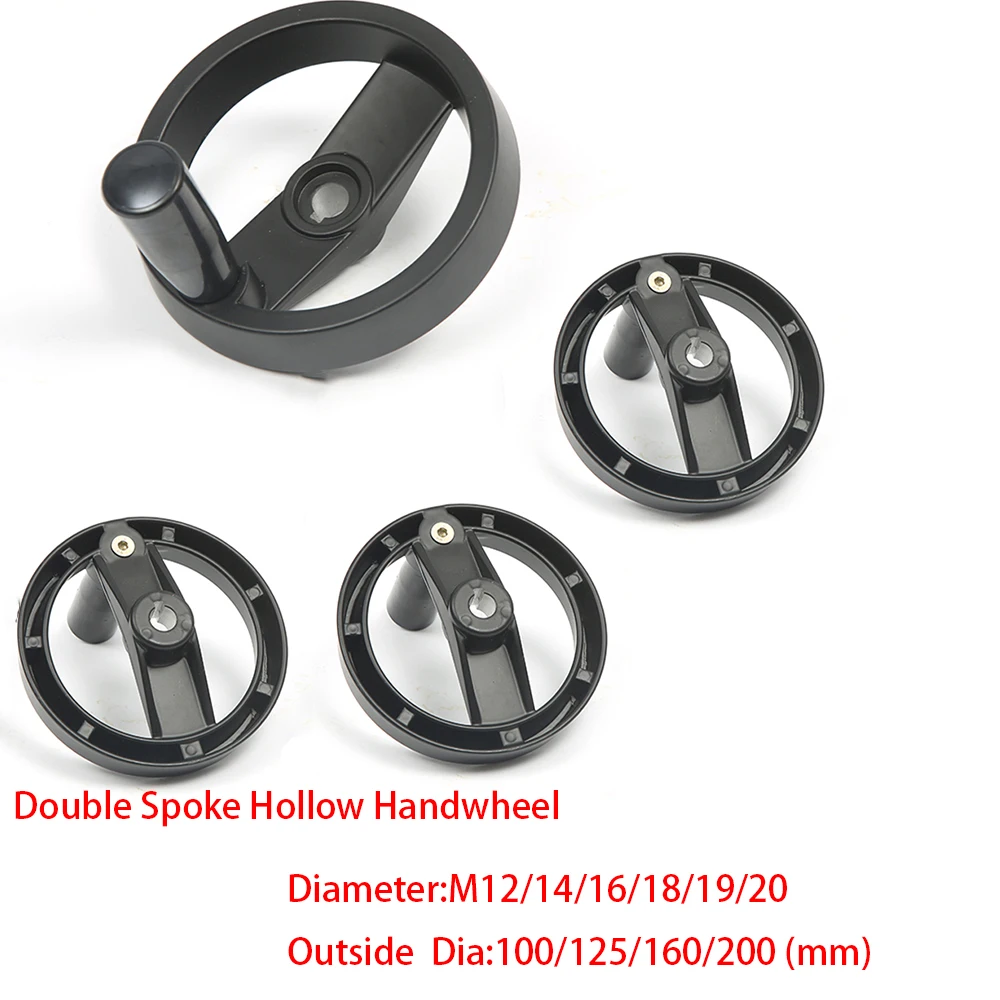 Foldable Double Spoke Hollow Handwheel M12/14/16/18/19/20 Aluminum Alloy Handwheel With Keyway Milling Machine CNC Handle Tool