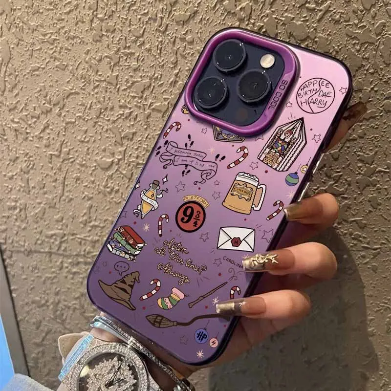 Couple Potters Wand Fashion Cover For Apple iPhone 16E 16 15 14 13 12 mini 11 8 7 Pro Max Plus Colorful Phone Case - náhled 5