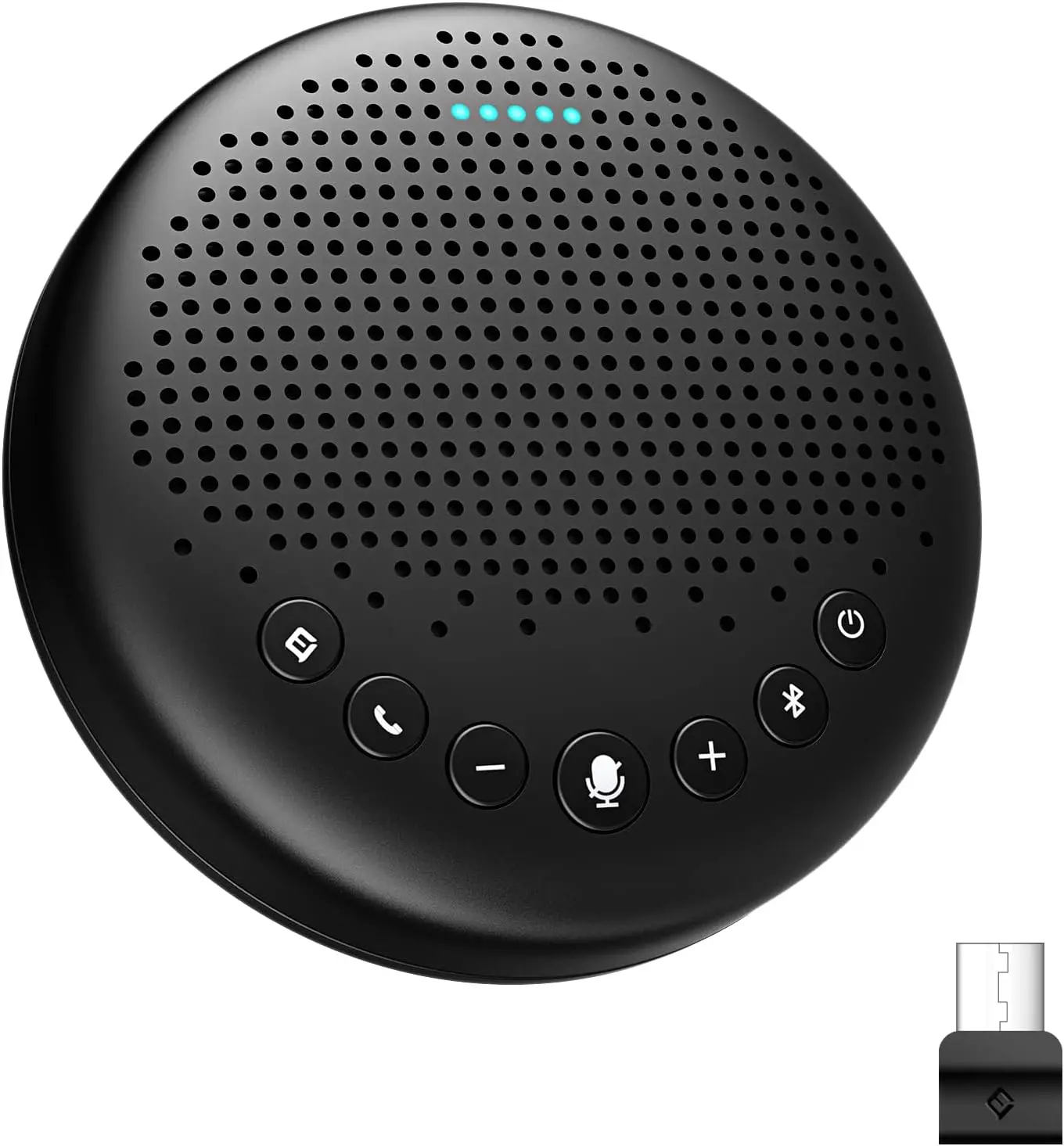 360° Voice Pickup Conference Speaker with Noise Reduction, USB Bluetooth Speakerphone for 8 People Daisy Chain to 16