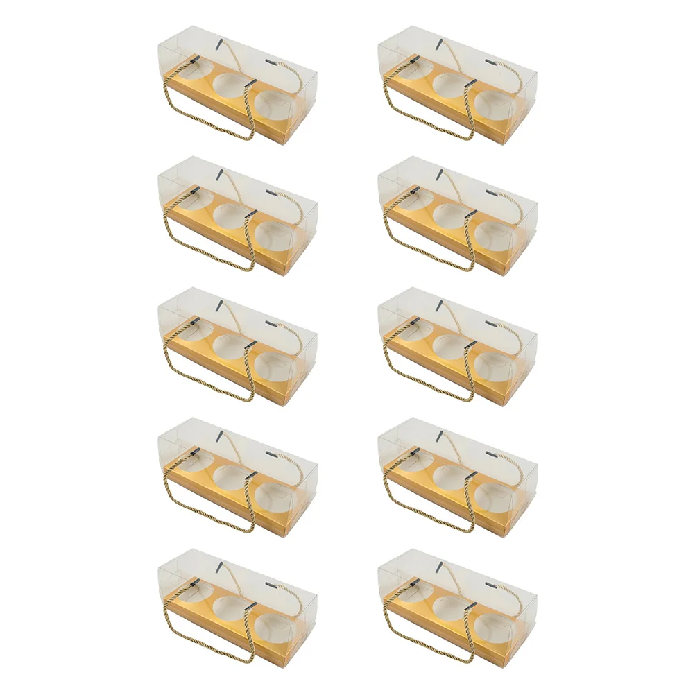 

10 Pcs Cupcake Box Dessert Container Portable Boxes Paper Cups Roll Rectangle Containers Clear The Pet