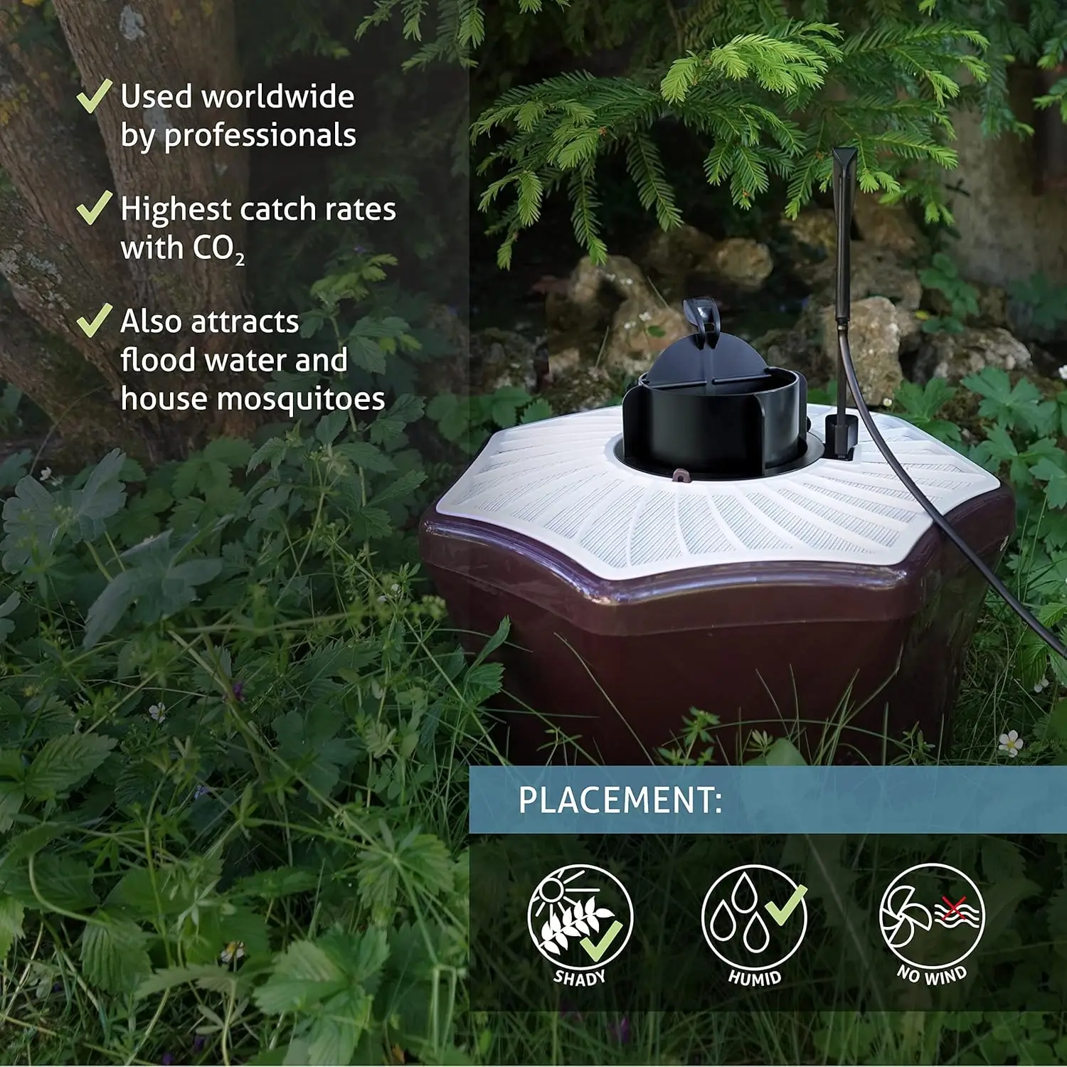 Mosquitaire CO2 Mosquito Trap - Sweetscent Mosquito Bait & CO2 Set - Effective Against All Species