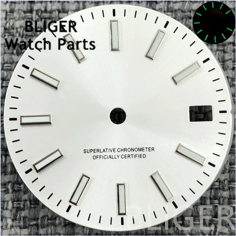 BLIGER 29 мм NH35 черный, белый, синий Sunberst, циферблат для часов, украшение с кисточкой и указателями для часов, подходит для модификации NH35A, аксессуары