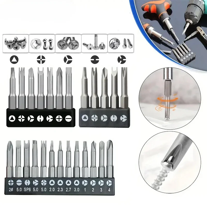 Precision Y U Shaped Triangle Screwdriver Magnetic Bit 1/4in Inner Cross Three Points Screw Driver Security Tip For Power Drill