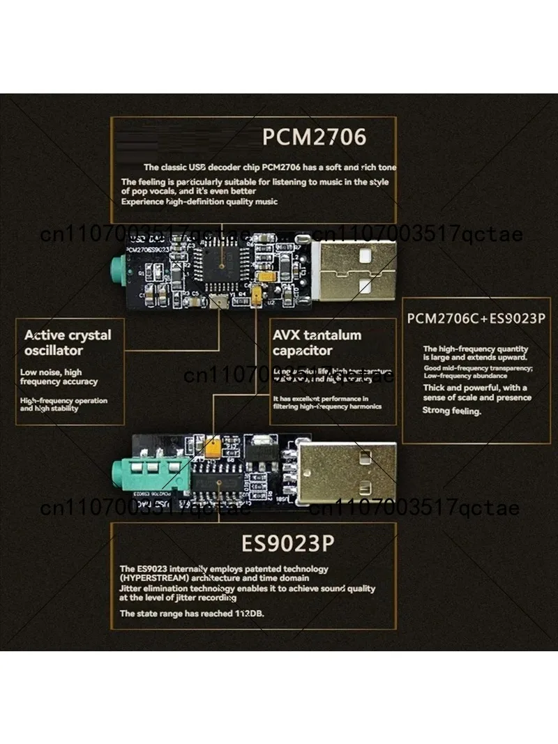 PCM2706 ES9023 HiFi USB DAC Sound Card Audio Converter Headphone Amp OTG for Mobile Phone Notebook