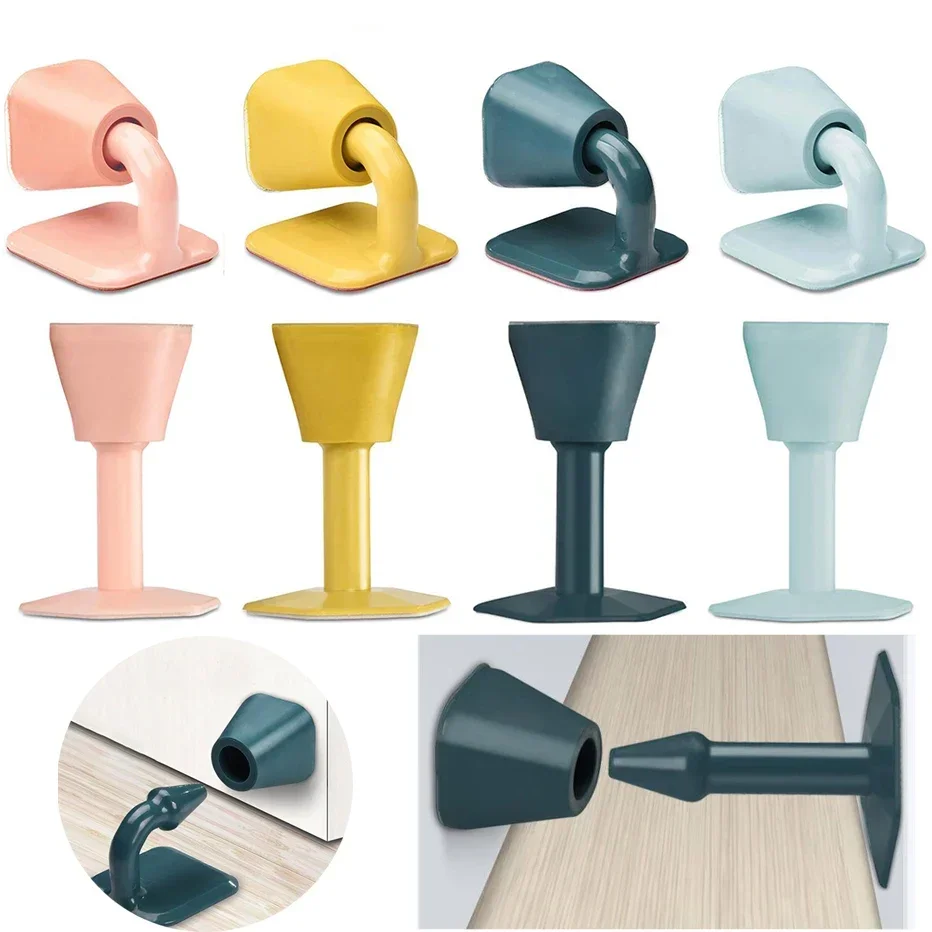 Silicone Door Stopper Self Adheisve Door Wall Buffer Practical Floor Protector Non-Pouch Anti-bump Door Holder