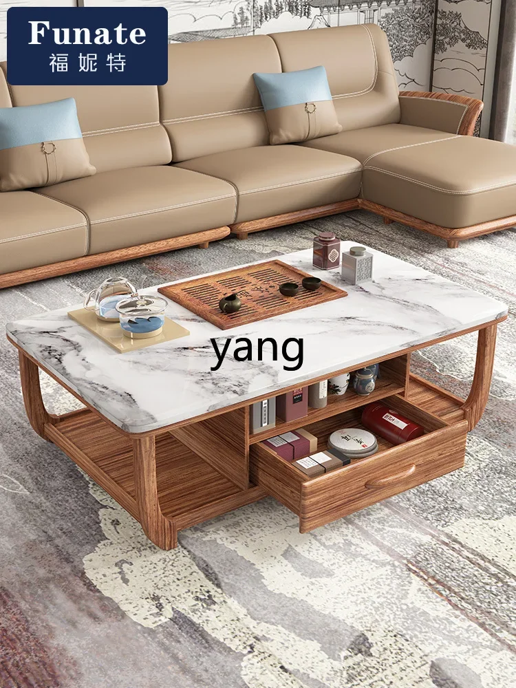 CX النمط الصيني الجديد Ugyen الخشب طاولة شاي رخامية الحديثة الحد الأدنى خشب متين طاولة شاي الكونغ فو #4