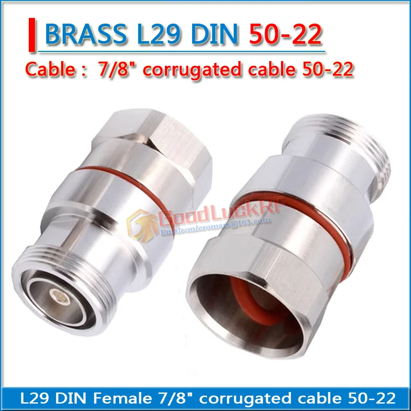 

1X Pcs L29 Din Female Clamp Solder for 7/8" corrugated cable RF connector Standard Andrew Brass Coaxial RF Adapters 50-22