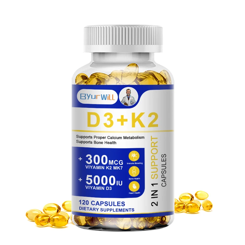 Vitamin D3 K2 Supplement - Immune & Mood Support, for Bone & Teeth Health - with Magnesium, Zinc & Vitamin C & B12