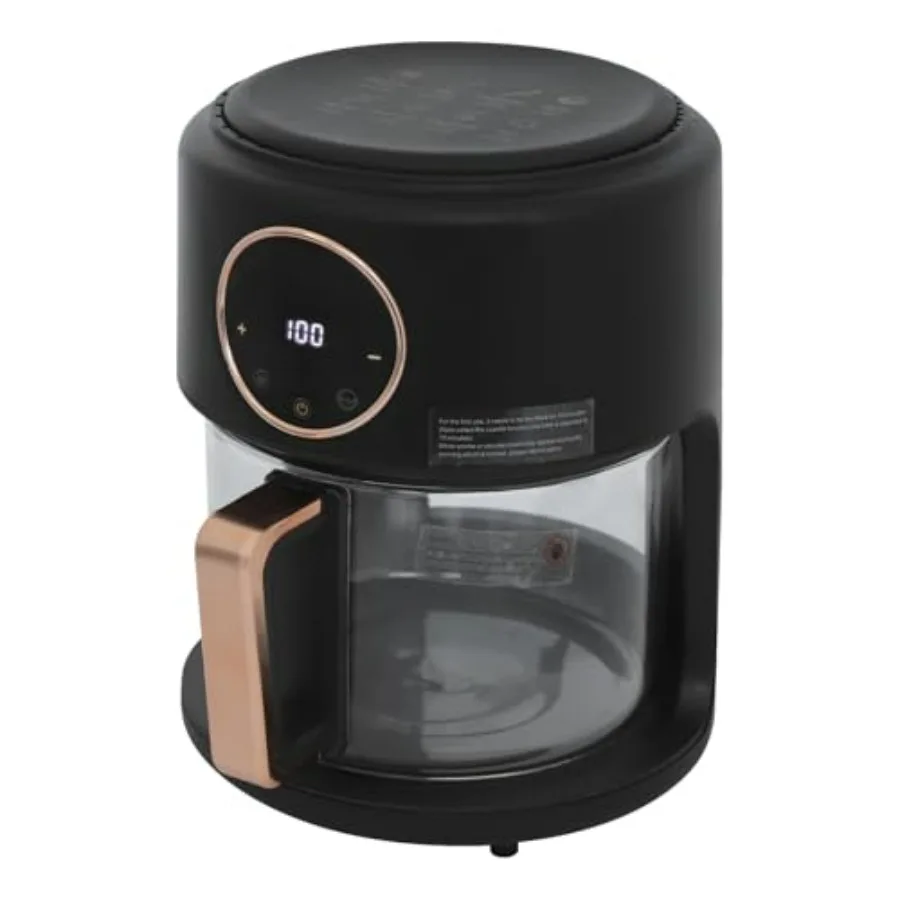 

Стеклянная фритюрница мощностью 1200 Вт с прозрачной стеклянной чашей для жарки, 8 предустановленных режимов, сенсорный экран, цифровой дисплей, хорошее рассеивание тепла, 31,5 Inc