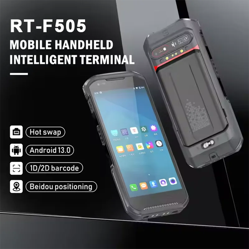 견고한 PDA 휴대용 데이터 수집기, 안드로이드 13 OS, 6G RAM, 64G ROM, 2D 바코드 스캐너, 4G-LTE 와이파이 핫스왑, IP66, 5.5 인치