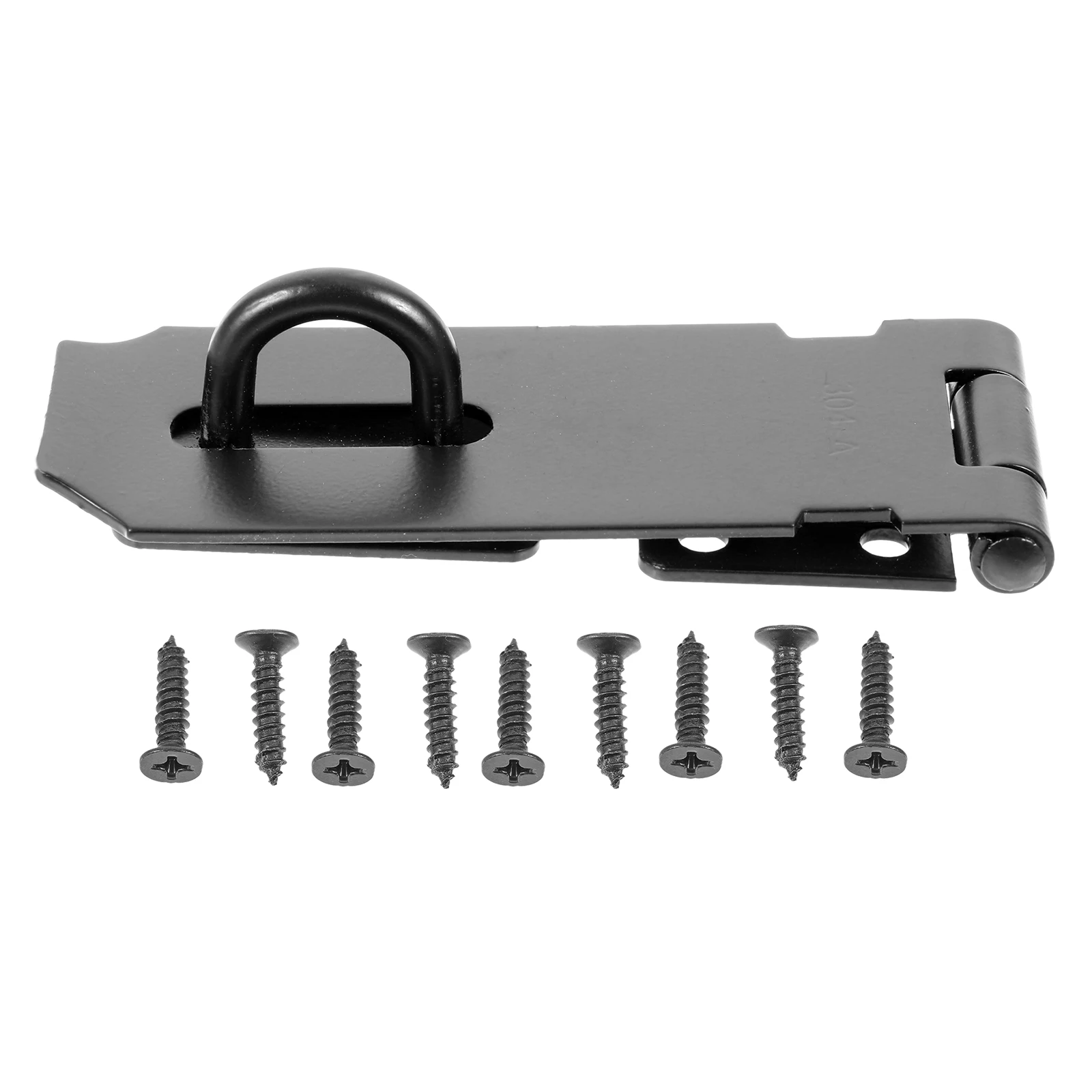 

1 set Stainless Steel Hasp Black Durable Cabinet Door Lock Wear-Resistant Multi-Function Compact Security Lock for Window Drawer
