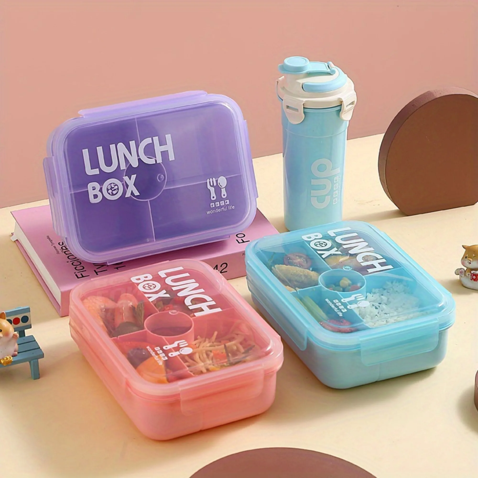 

Student lunch box, lunch box, office worker microwave heated bento box with cutlery, for picnic, camping, home kitchen supplies