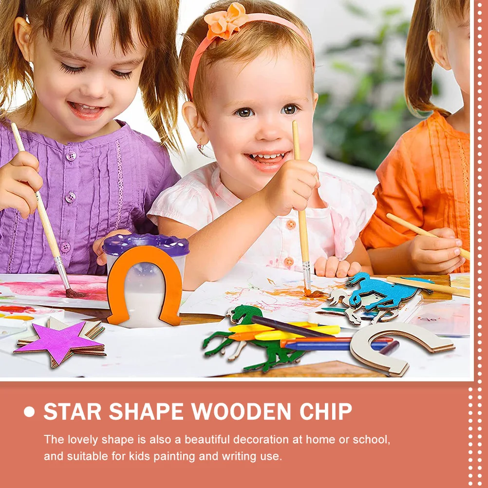 

Wood Slices for Crafts Blank Horseshoe Shaped Chips Kids Painting DIY Cutouts Wood Pieces Safe Durable Premium