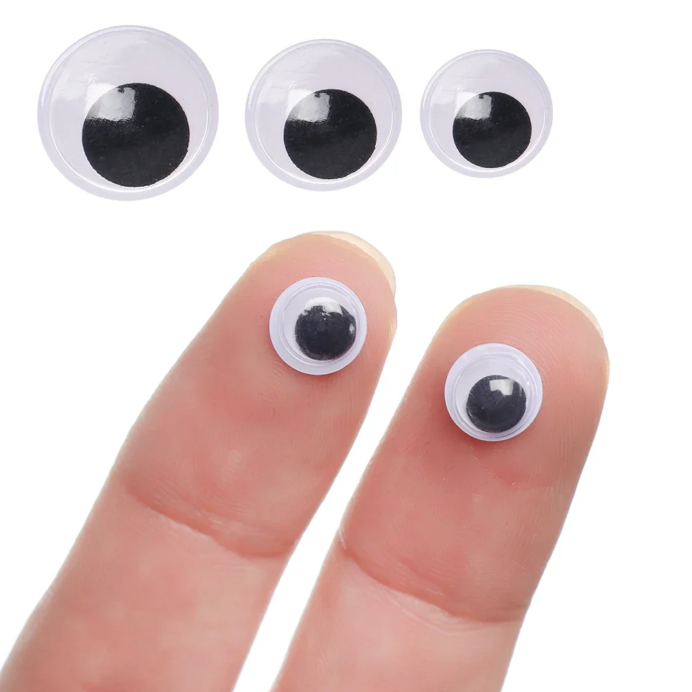 Ojos de dinosaurio para hacer títeres creativos, accesorios para muñecas, no autoadhesivos, para juguetes de peluche, DIY, ojos negros, 100 piezas
