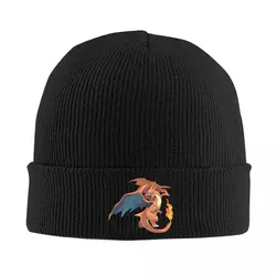 Pokemon Skullies Beanies Caps Japanese Cartoon Game Charizard Thin Hat Autumn Spring Bonnet Hats Men Women's Hip Hop Ski Cap