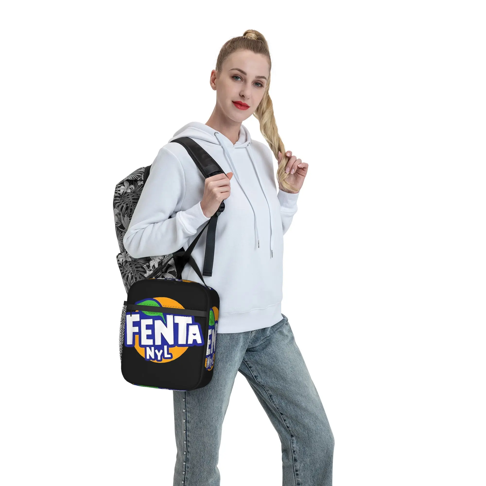 F-Fenta NYL Lunchbag für Herren, bedruckte Lunchbox, Freizeit-Reise-Kühltasche, tragbare Oxford-Thermo-Lunchbags – Detail 7