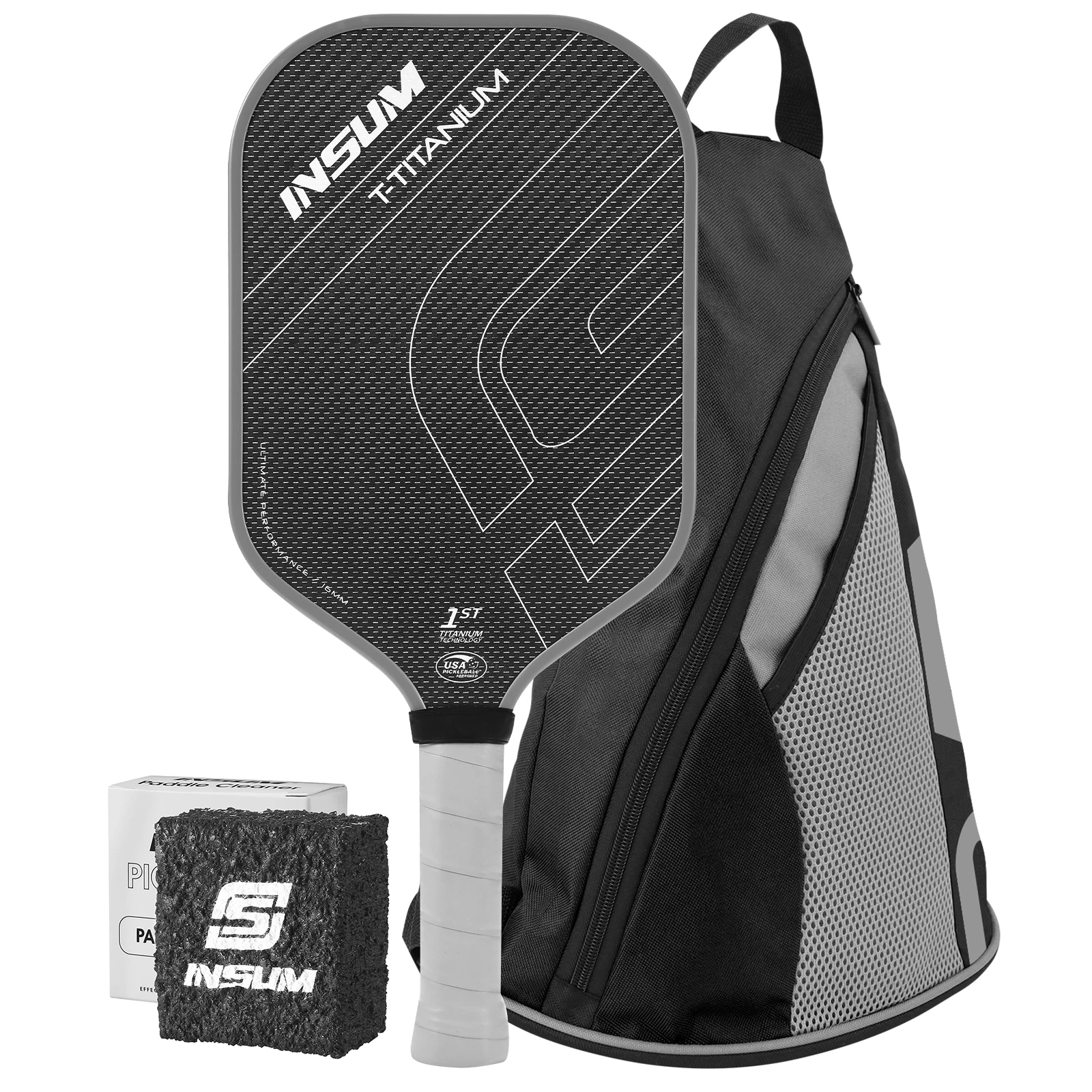 

Ракетка для пиклбола INSUM, сертифицированная USAPA, с сердцевиной Titan Power Honeycomb и поверхностью из 3K углеродного волокна и титана, аксессуары для пиклбола