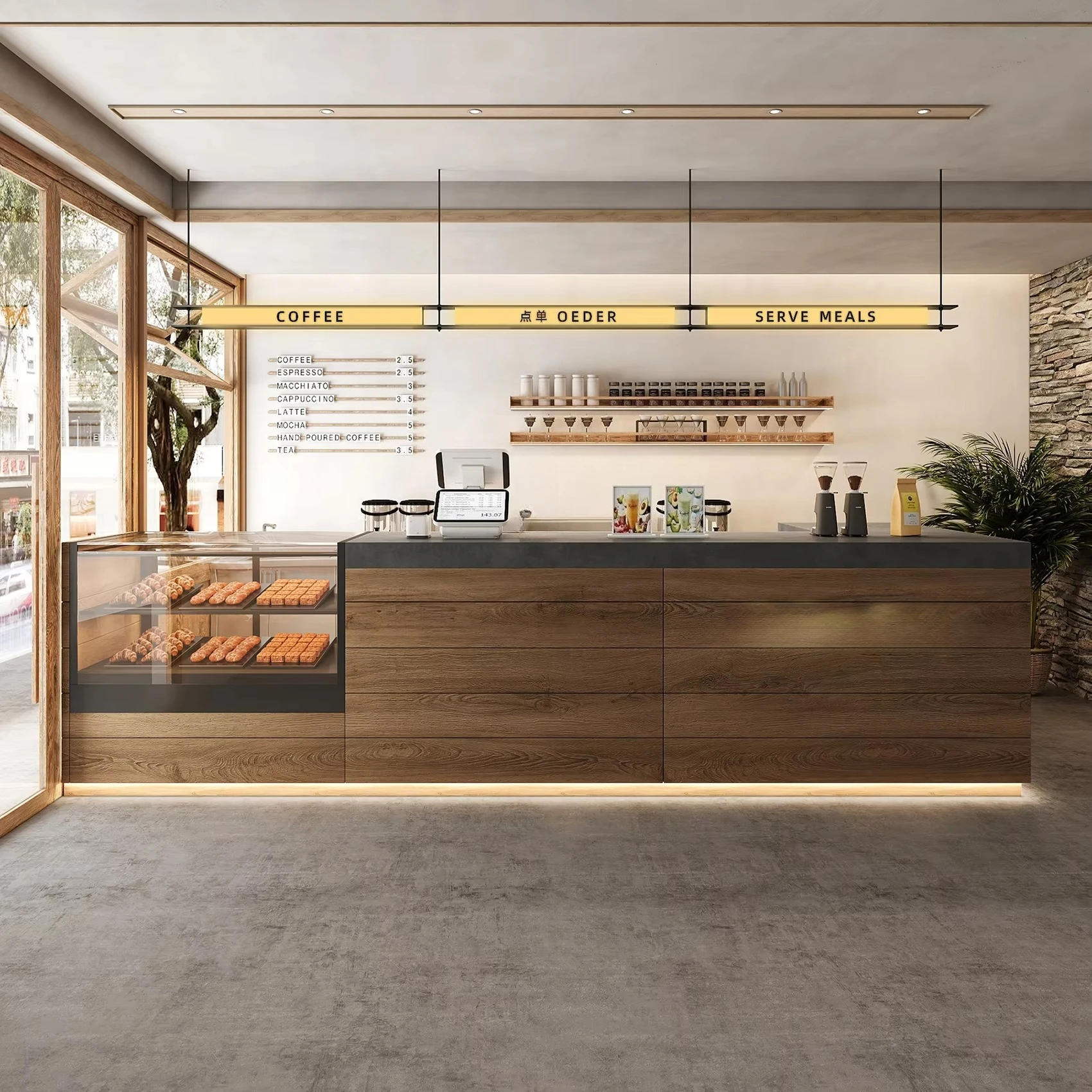 

&c Restaurant Newstar Customized Design Size Reception Counter Natural Hotel Project Store Reception Desk