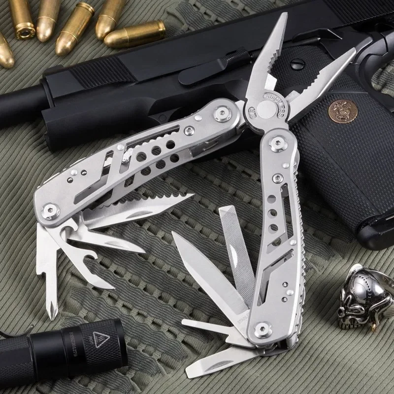 

EDC Survival Multi tool Knife Outdoor Swiss Army Tools Pocket Folding Pliers Knife Bottle Opener Keychain for Camping Hiking