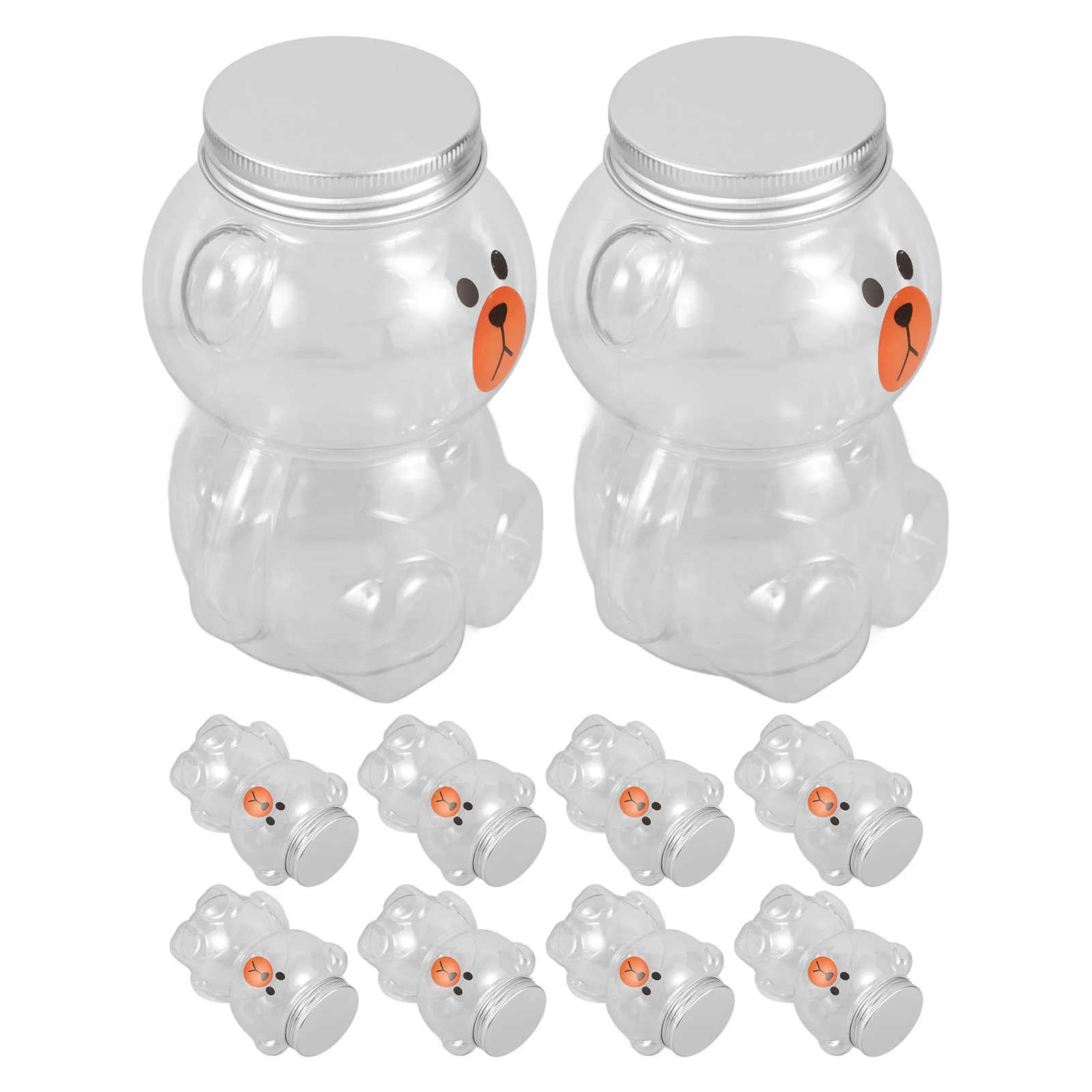 

10 Pcs Plastic Milk Tea Cup Lemon Juicing Bottles Juice Container Kids Beverage Clear Animal Drinks Waterbottle Child