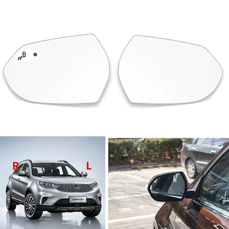 Exterior Side Mirrors Reflective Glass Lens with Heated Or With Blind Spot For Ford Territory/Territory EV 2019-2021