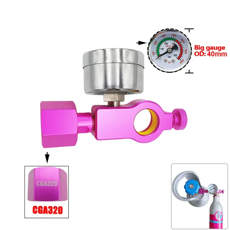 

BMBY-Soda Co 2 Cylinder Tank Refill Fill Station Adaptor Fit For Sodastream Quick Connect Pink Cylinder With Connect