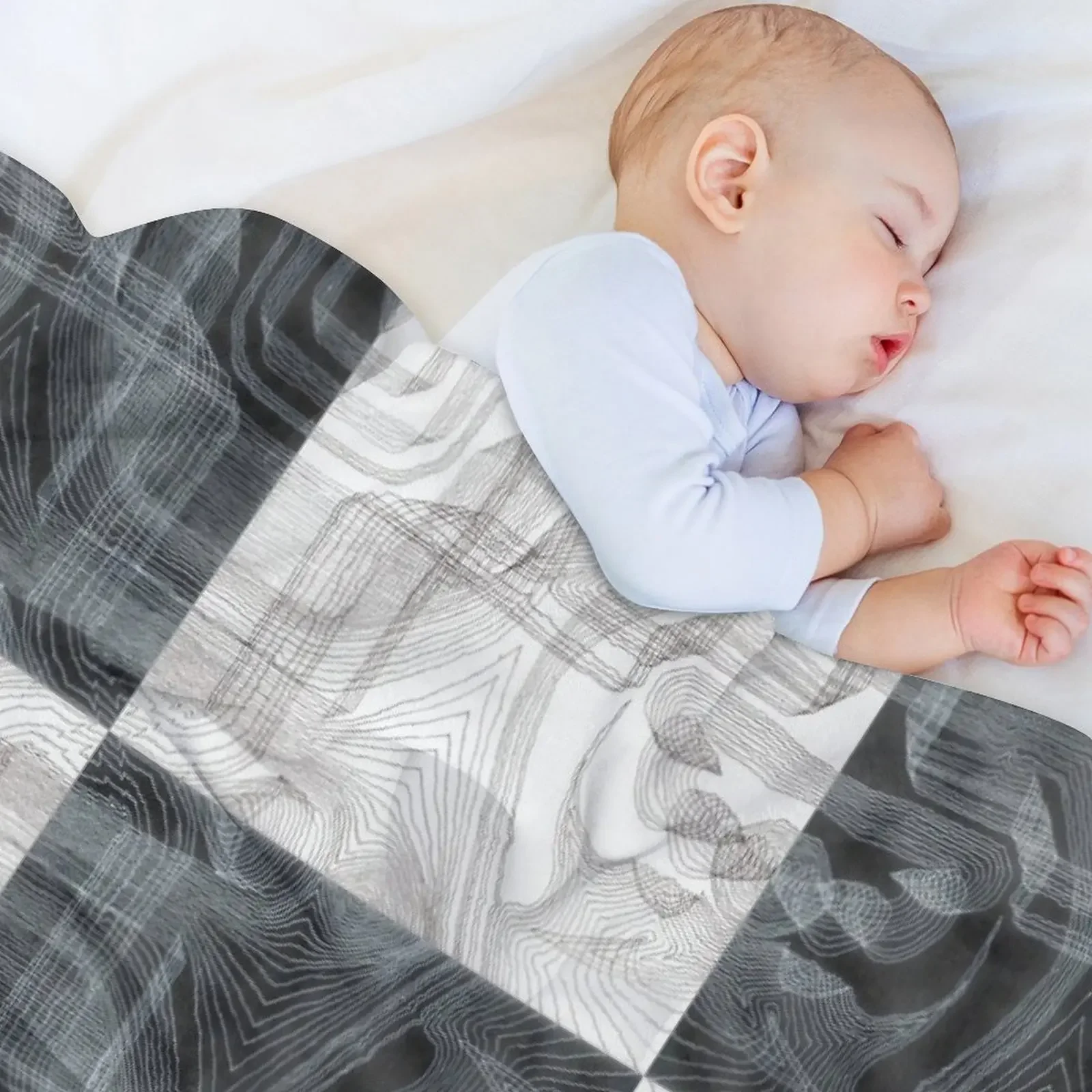 Lines - Squares Throw Blanket Flannel Fabric Beach For Decorative Sofa warm for winter Blankets