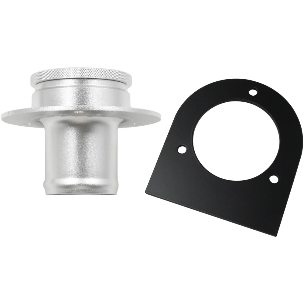 Fuel Filler Neck Remote Style for 2 Inch Hose Aluminum Material Black Mount Bracket Compatible with Most Tanks