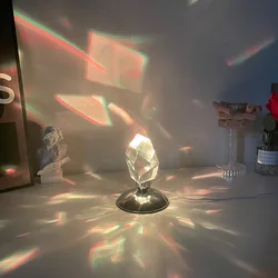 Lámpara de piedra de cristal K9, luz de mesa de diamante con Control RGB, diseño de moda, decoración del hogar, dormitorio y sala de estar, 16 colores