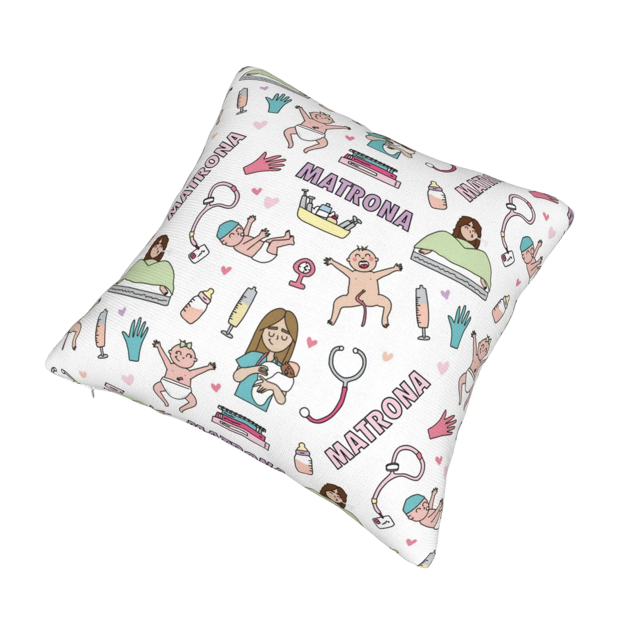 Cartoon Doctor Nurse Enfermera En Apuros 55 Pillow Case Home Decorative Modern  Chair Cushion Square Pillowcase