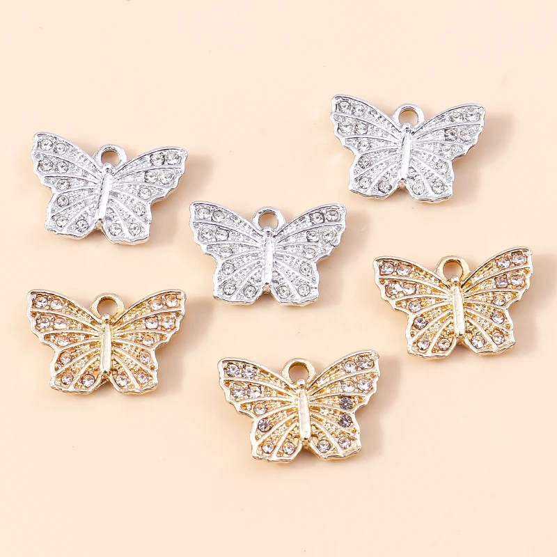 20 Stück 18x12mm Niedliche Kristall-Fliegender-Schmetterling-Anhänger für die Herstellung von Ohrringen, Anhängern, Halsketten, Accessoires, DIY-Bastelarbeiten und Schmuckzubehör – Detail 5