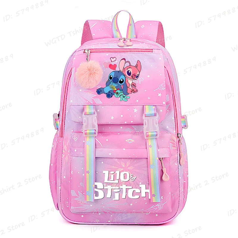 

MINISO Cute Lilo Stitch Backpack for Girl Boy Student Teenager Rucksack Women Casual School Bags Cute Cartoon Stitch Schoolbags