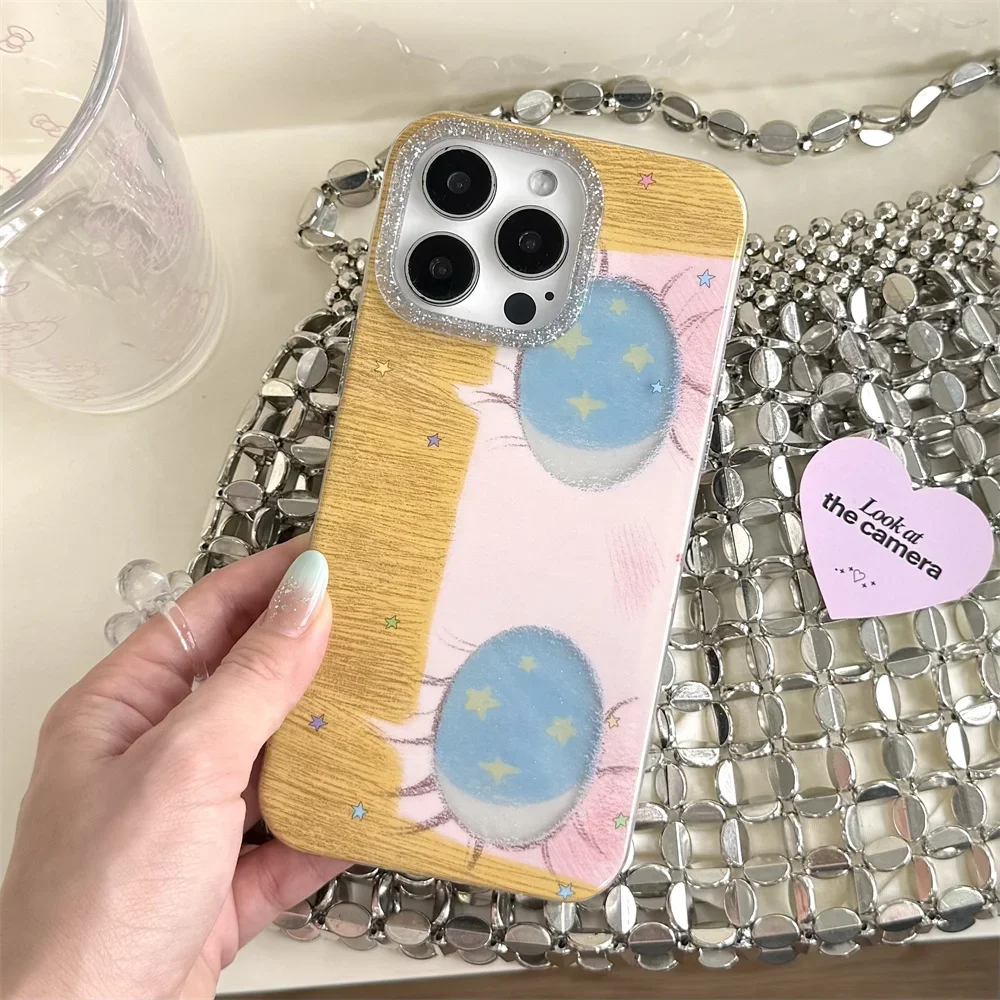 

Милый чехол для телефона Star Big Eyes Girl Anime Y2K для iPhone 16 Pro Max 15 14 13 Pro Max с масляной живописью и защитой от падения