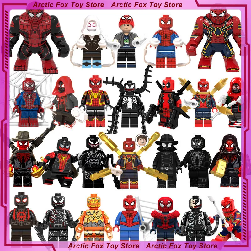 

The Avengers Movie Figure Spider-Man Perimeter Pvc Model Assembling Building Blocks Desktop Decoration Ornaments Kids Gifts Toys