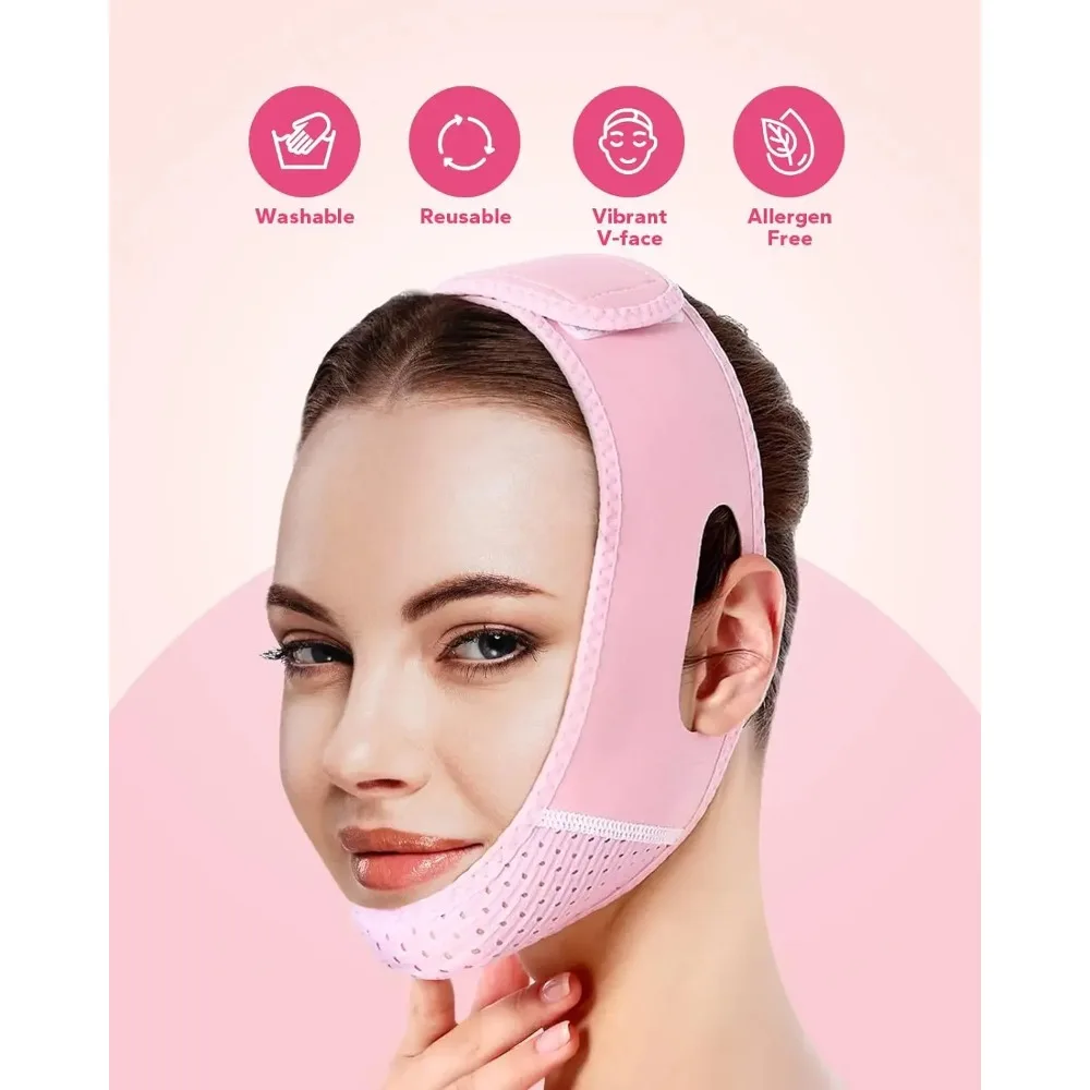Reusable Face Strap, V Line Mask, Double Chin Reducer, Chin Up Patch, Chin Strap, V Shaped Belt, V Shaped Face Mask for Sagging