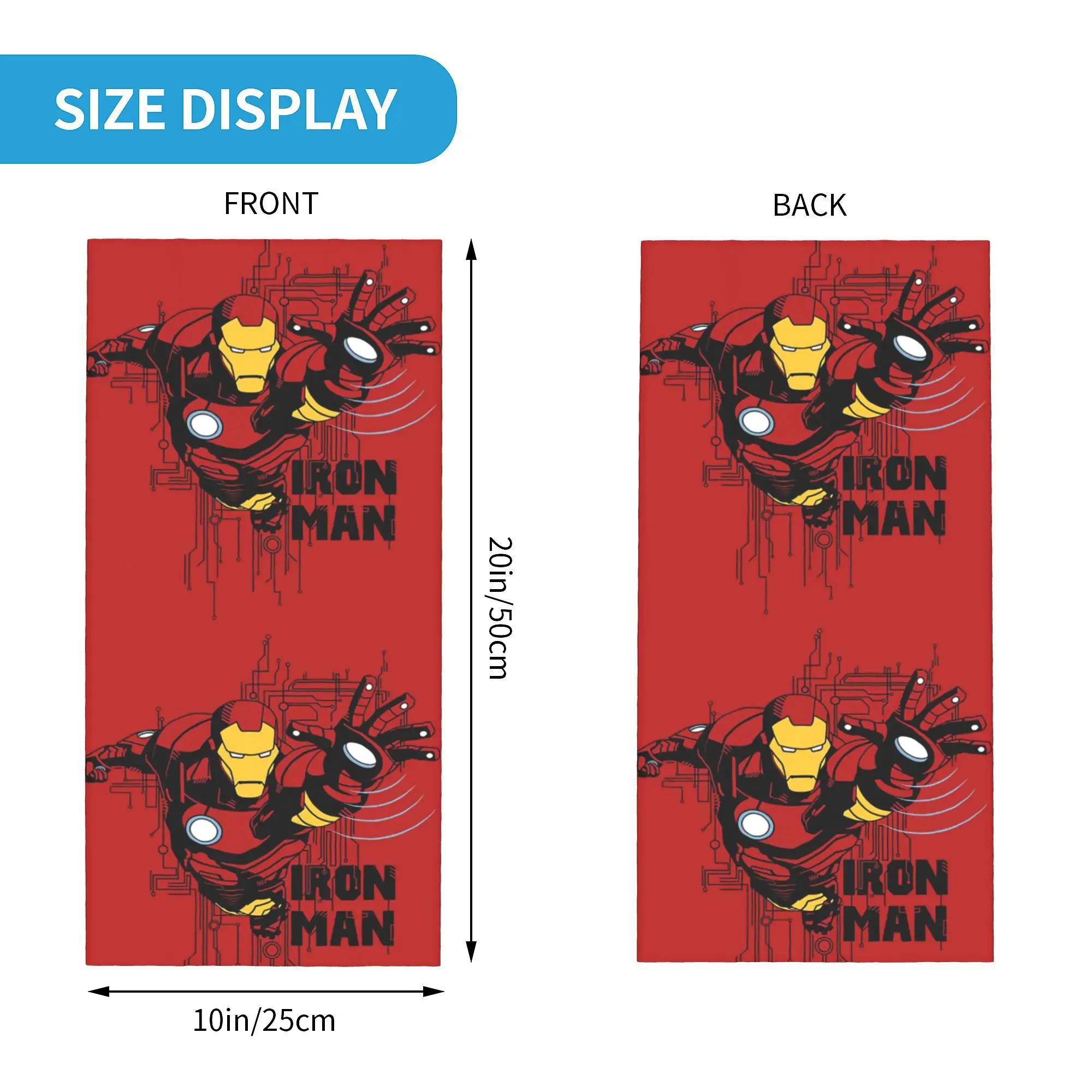 Custom Iron Man Movie Retro Poster Bandana Neck Gaiter for Ski Hunting Women Men Wrap Scarf  Headband Warmer