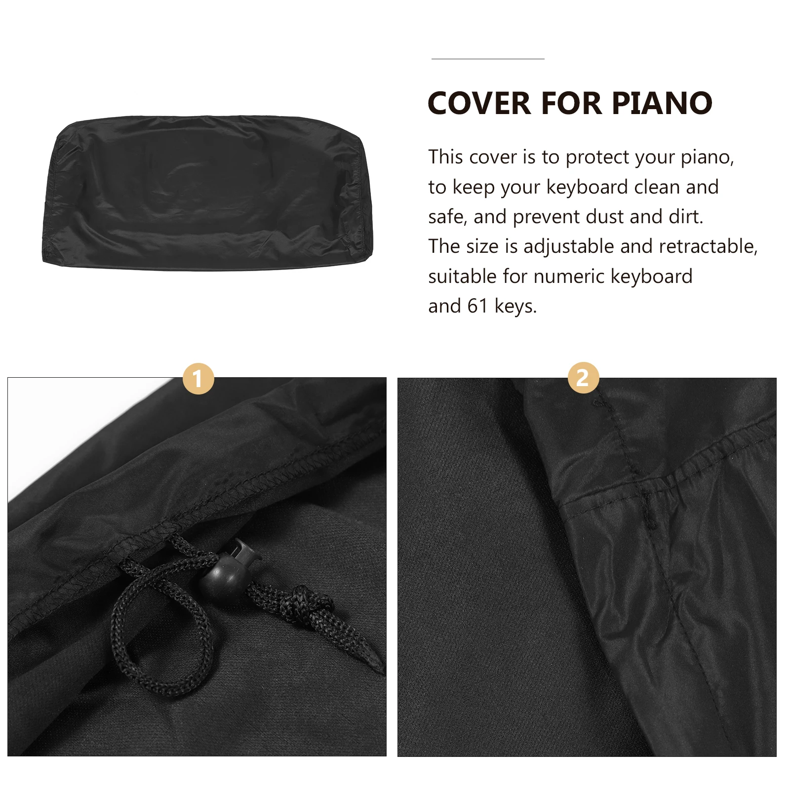 

Waterproof Keyboard Cover for 88 Key Electronic Piano Composite Stretchable Dust Proof Wear Resisting Easy Piano