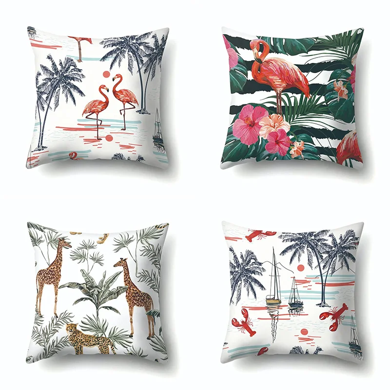 Flamingo Pineapple Coconut Pillowcase Office Living Room Home Pillowcase Car Ornaments