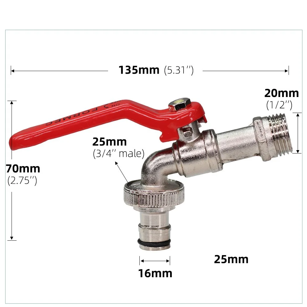 Outdoor Faucet Antifreeze Garden Zinc Alloy Villa Outdoor Watering Single Cold Faucet Single Outlet Spout Horticultural Spout