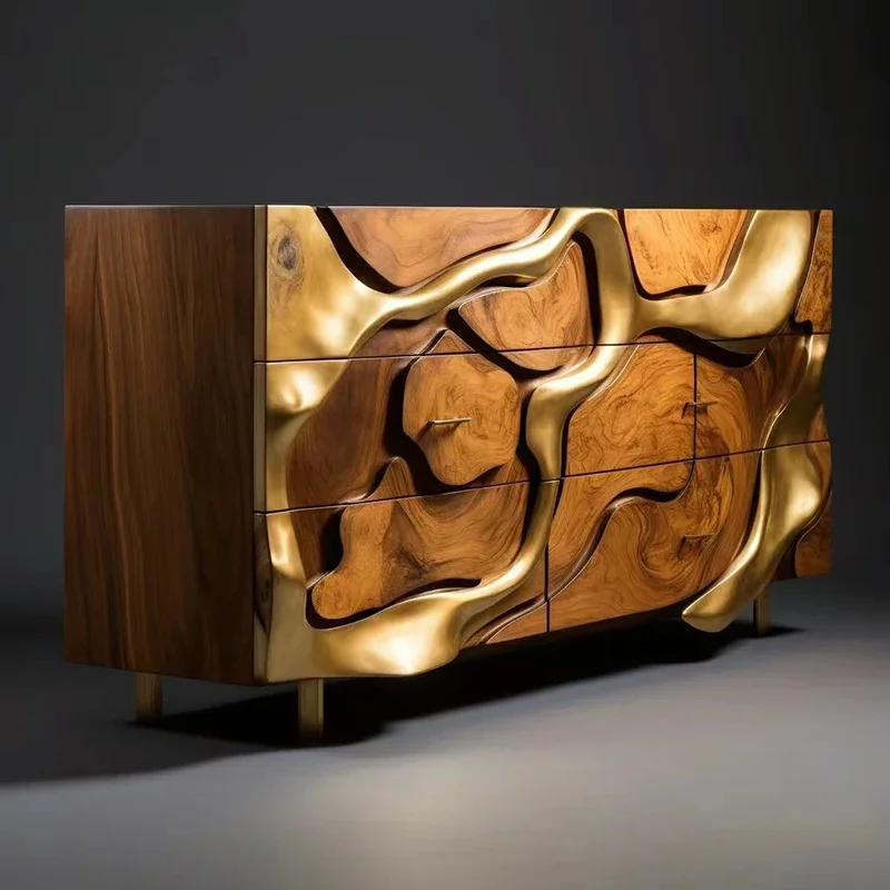 

Креативный входной шкаф Ретро-сундук из массива дерева