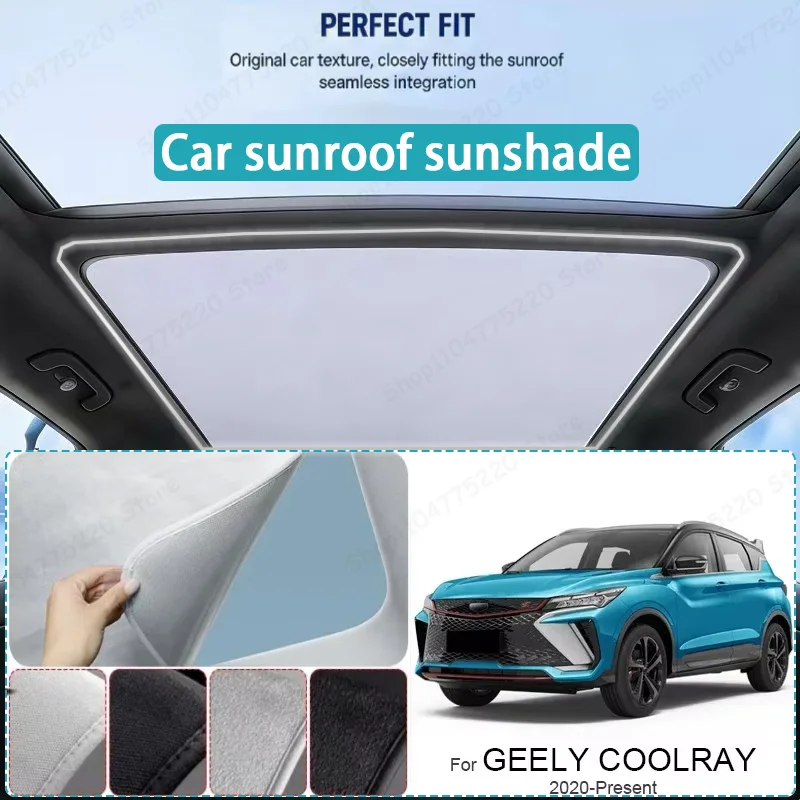 

For GEELY COOLRAY 2020-Present Car Sunroof Sunshade Heat Insulation UV Protection Electrostatic Suede Skylight Cover
